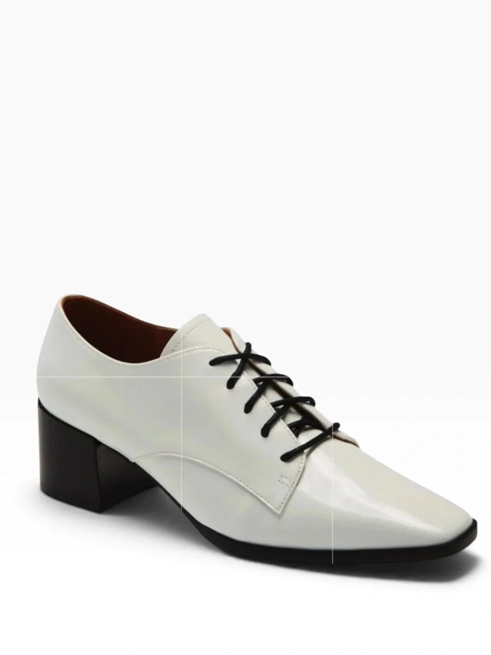 Linea Paolo Ivory Lace-Up Pointed Block Heel Shoes Size 8M